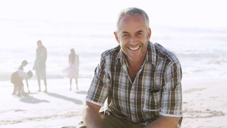 Man Enjoyed Beach Time